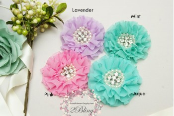 Parisian Chiffon Flower (8cm), Pack of 2